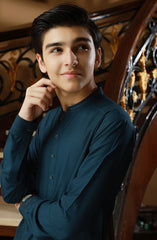TEENS KURTA PAJAMA TEAL BLUE