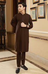 TEENS KURTA PAJAMA BROWN