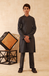 SUMMER'25 TEENS KURTA PAJAMA CASUAL CHARCOAL