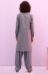 PRE WINTER'23 TEENS KURTA PAJAMA CASUAL SHARP BLUE