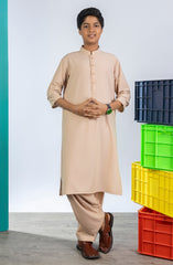 WINTER'23 TEENS KAMEEZ SHALWAR CASUAL DEEP BEIGE