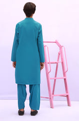 WINTER'23 TEENS KAMEEZ SHALWAR CASUAL OCEAN BLUE