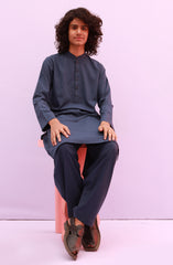 WINTER'23 TEENS KAMEEZ SHALWAR CASUAL DEEP BLUE