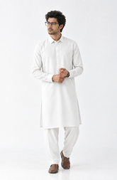 OFF-WHITE BLENDED KAMEEZ SHALWAR