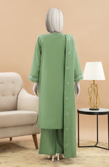 EMBROIDERED CAMBRIC STITCHED 3 PIECE