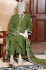 EMBROIDERED CROSS HATCH STITCHED 3 PIECE