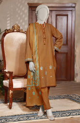 EMBROIDERED CROSS HATCH STITCHED 3 PIECE