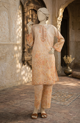 EMBROIDERED PRINTED CAMBRIC STITCHED 2 PIECE