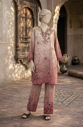 EMBROIDERED CAMBRIC STITCHED 2 PIECE