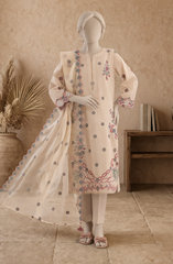 EMBROIDERED CAMBRIC STITCHED 3 PIECE