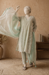 EMBROIDERED CAMBRIC STITCHED 3 PIECE