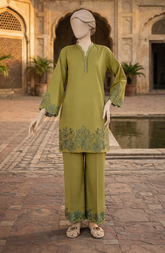 EMBROIDERED CAMBRIC STITCHED 2 PIECE