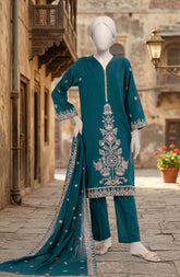 EMBROIDERED CAMBRIC STITCHED 3 PIECE