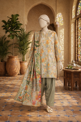 EMBROIDERED PRINTED LAWN STITCHED 2 PIECE