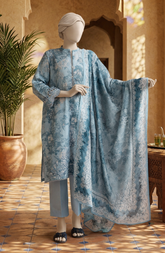 EMBROIDERED PRINTED LAWN STITCHED 3 PIECE