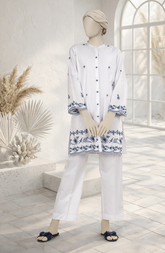EMBROIDERED CAMBRIC STITCHED 2 PIECE