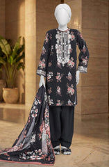 EMBROIDERED CAMBRIC STITCHED 3 PIECE