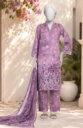 EMBROIDERED PRINTED CAMBRIC STITCHED 3 PIECE