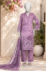 EMBROIDERED PRINTED CAMBRIC STITCHED 3 PIECE