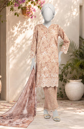 EMBROIDERED PRINTED CAMBRIC STITCHED 3 PIECE