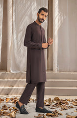 DARK BROWN BLENDED KURTA PAJAMA