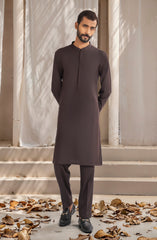 DARK BROWN BLENDED KURTA PAJAMA