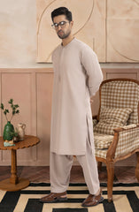 TEA-PNK BLENDED EMBROIDERED KAMEEZ SHALWAR