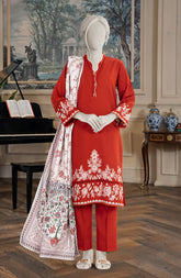 EMBROIDERED CROSS HATCH STITCHED 3 PIECE