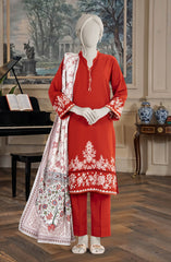 EMBROIDERED CROSS HATCH STITCHED 3 PIECE