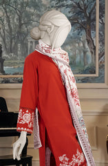 EMBROIDERED CROSS HATCH STITCHED 3 PIECE