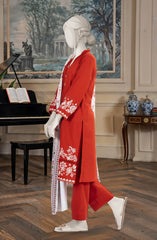 EMBROIDERED CROSS HATCH STITCHED 3 PIECE