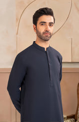 NAVY BLENDED EMBROIDERED KAMEEZ SHALWAR