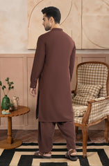 BRICK-BROWN BLENDED KAMEEZ SHALWAR