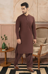 BRICK-BROWN BLENDED KAMEEZ SHALWAR