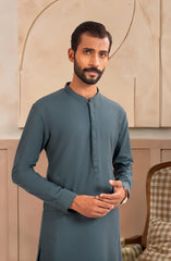 TEAL BLENDED KAMEEZ SHALWAR