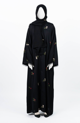 BLACK ABAYA EMBROIDERED