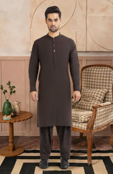 CHOCOLATE BROWN BLENDED KAMEEZ SHALWAR