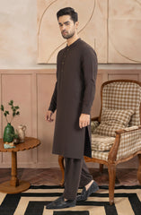 CHOCOLATE BROWN BLENDED KAMEEZ SHALWAR