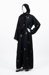 BLACK ABAYA EMBROIDERED