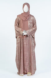 GOLD PINK METALLIC ABAYA