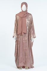 GOLD PINK METALLIC ABAYA