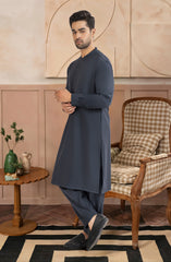 BOTTLE-GREEN BLENDED KAMEEZ SHALWAR