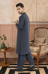 BOTTLE-GREEN BLENDED KAMEEZ SHALWAR