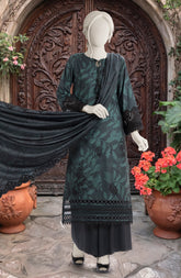 EMBROIDERED TWILL VISCOSE 3 PCS UNSTITCHED