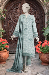 EMBROIDERED TWILL VISCOSE 3 PCS UNSTITCHED