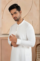 OFF-WHITE BLENDED KAMEEZ SHALWAR