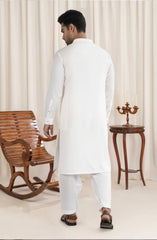 OFF-WHITE BLENDED KAMEEZ SHALWAR
