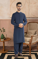 INK BLUE BLENDED KAMEEZ SHALWAR