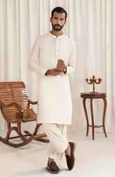 CREAM BLENDED KAMEEZ SHALWAR