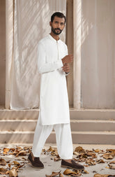 OFF-WHITE BLENDED KAMEEZ SHALWAR